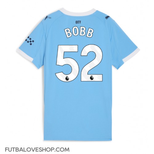 Dres Manchester City Oscar Bobb #52 Domáci pre Ženy 2025-26 Krátky Rukáv